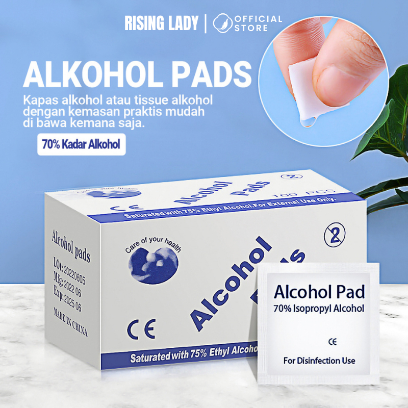 [ COD ] Alkohol Pads Kapas Alkohol / Isi 100Pcs Tissue Alkohol / Antiseptik untuk bersihkan luka / A