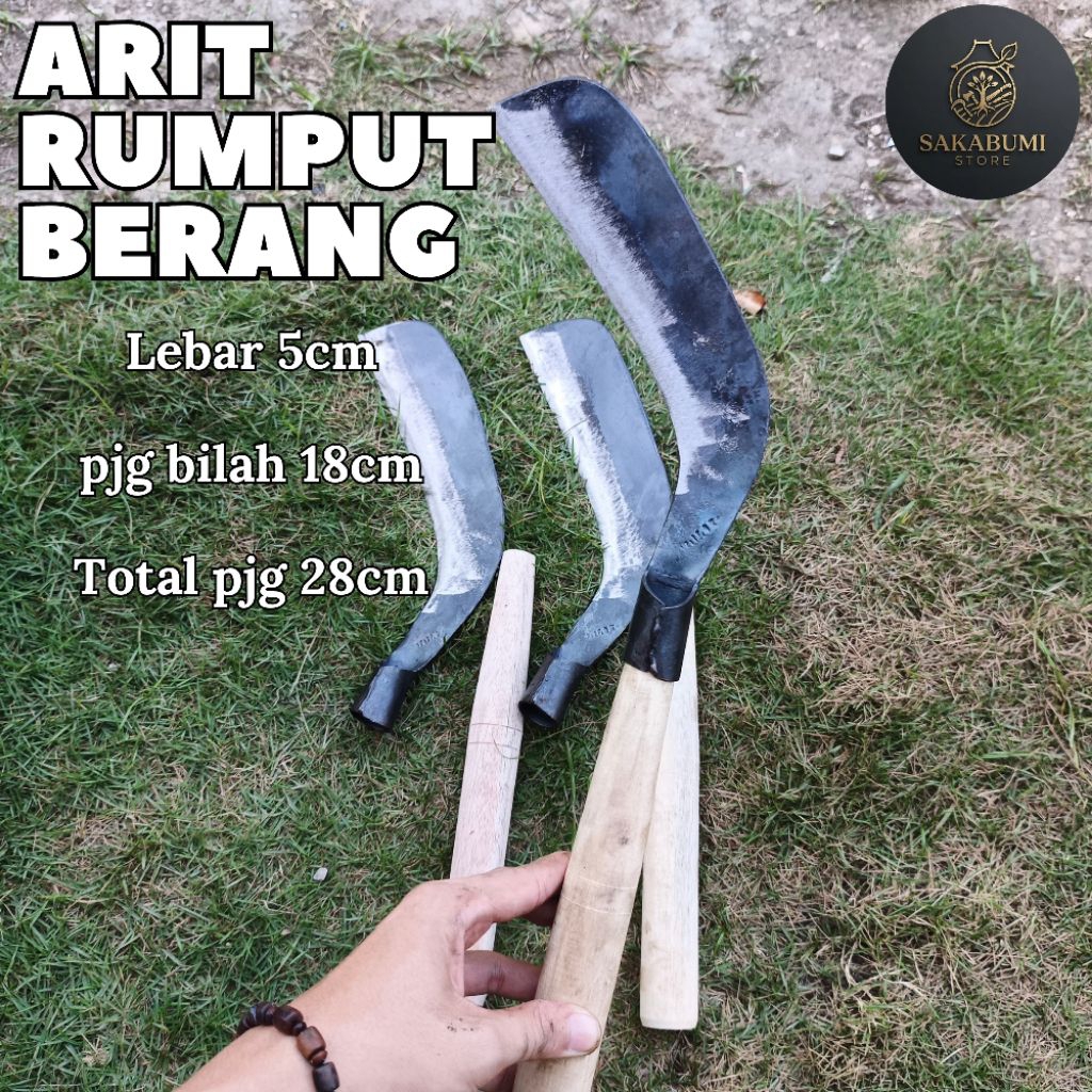 ( BERANG SKM ) Kored babat rumput tajam baja asli gagangnya bonus