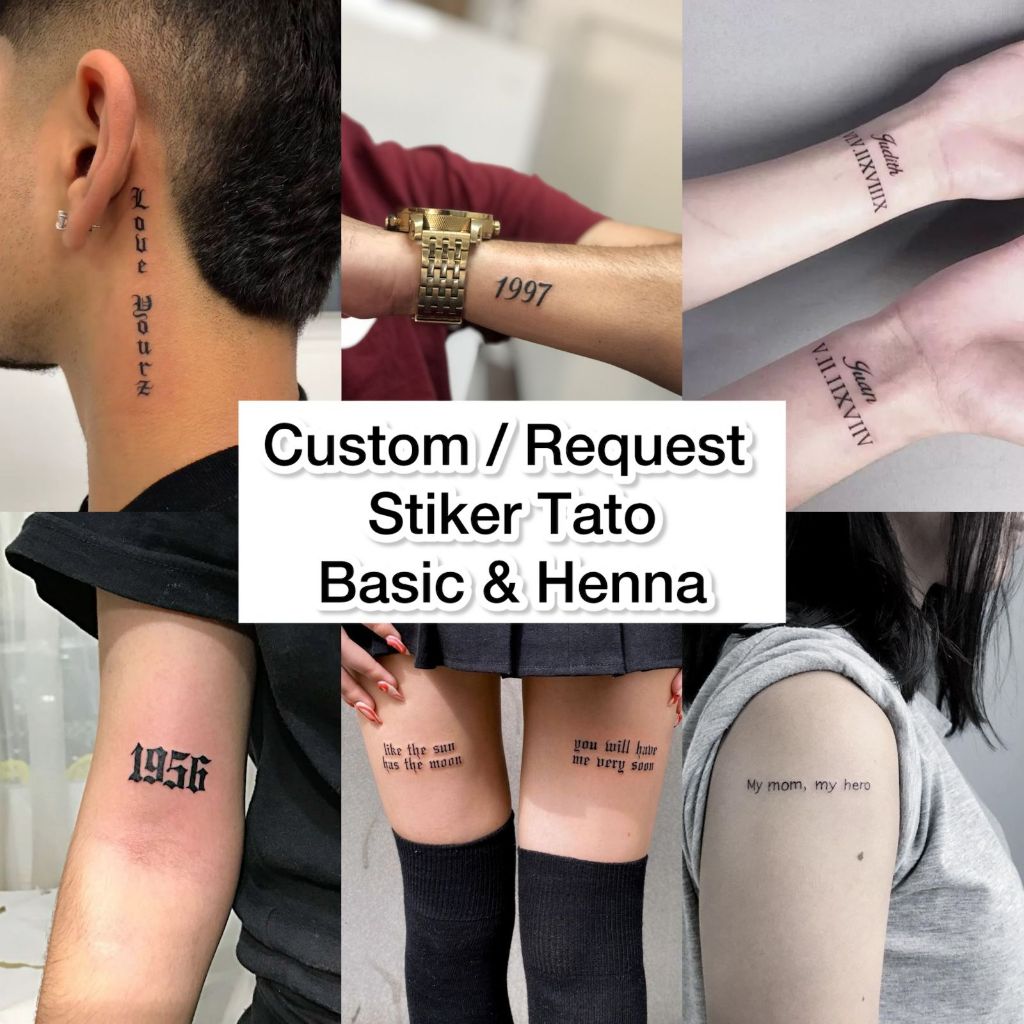 CUSTOM NAMA GAMBAR TATO / REQUEST TATO TEMPORER BASIC DAN HENNA SESUAI KEINGINAN