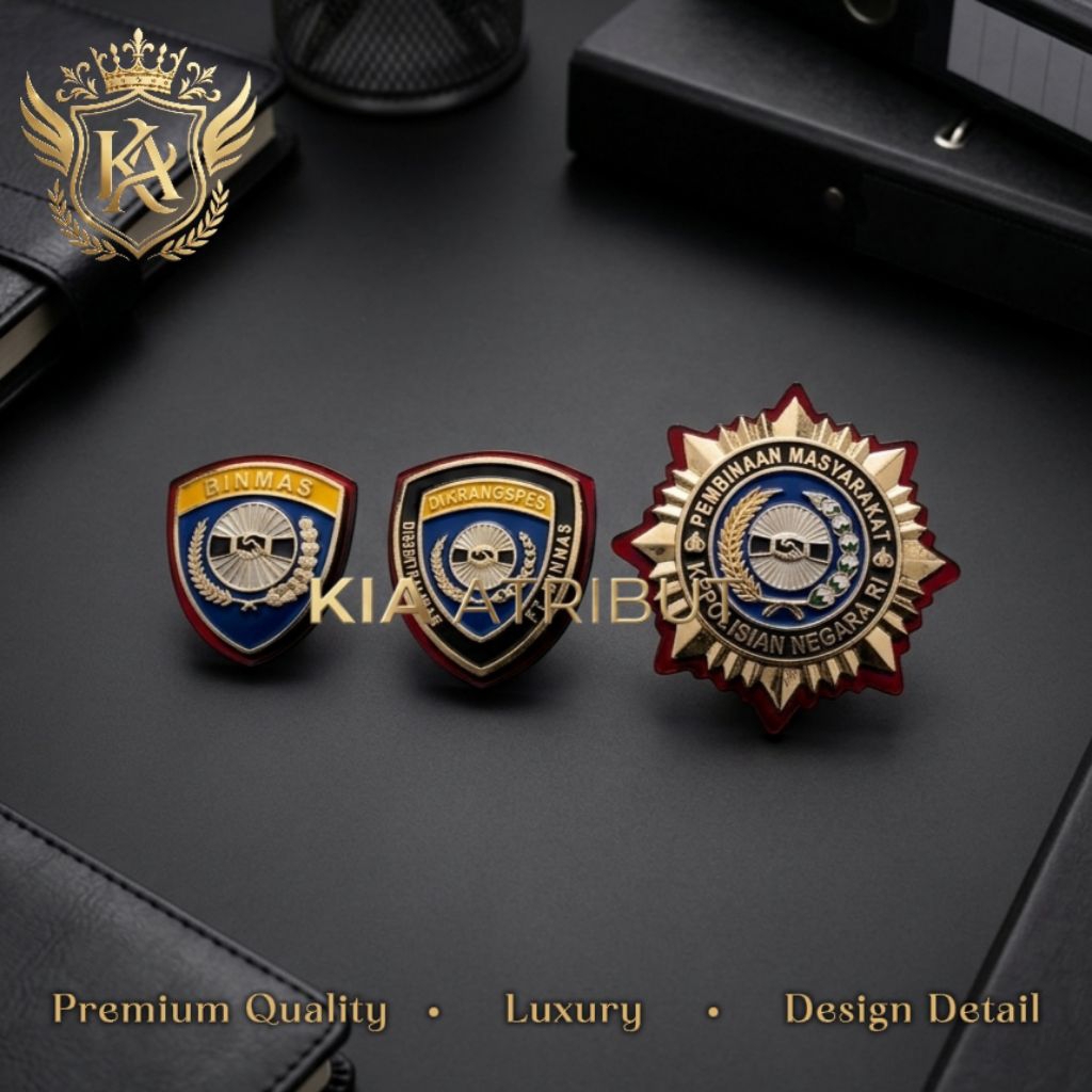PIN BINMAS POLRI LUXURY KUNINGAN EXCLUSIVE - PIN DIKBANGSPES BINMAS - PIN RODA BHABINKAMTIBMAS POLRI