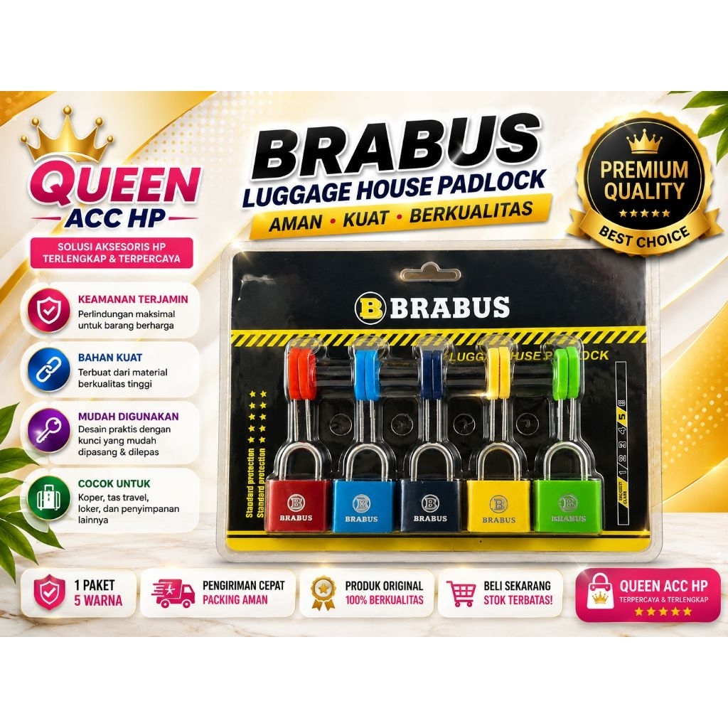 GEMBOK KOPER 20 MM BRABUS / GEMBOK WARNA WARNI BRABUS