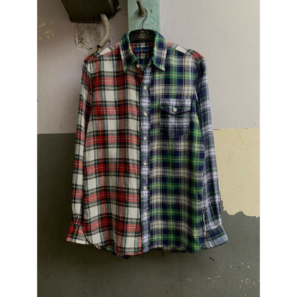 kemeja pria Ralph Lauren linen lengan panjang preloved rl.2.26
