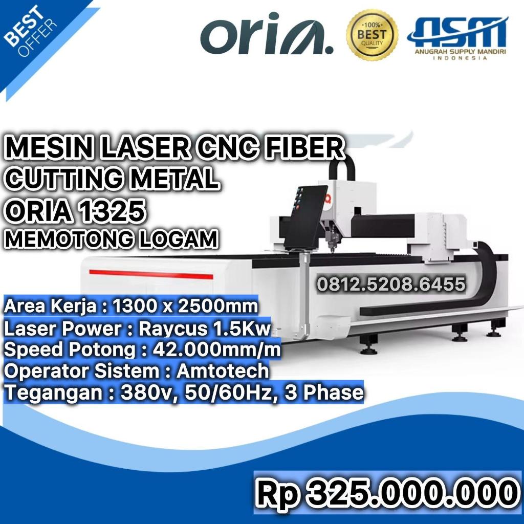 Mesin Laser Cutting Fiber CNC Oria 1325 1500 Watt