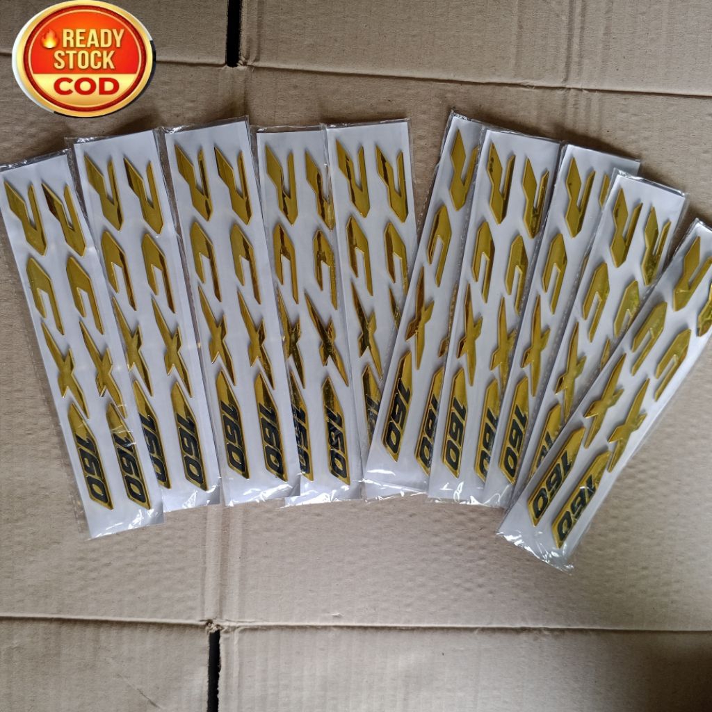 Emblem PCX 160 gold bahan tebal