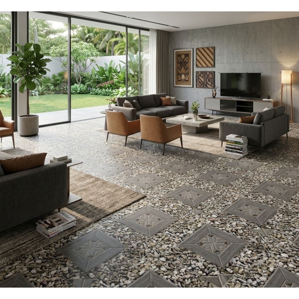Keramik Paris Kansas 50x50 Rustic - Keramik Lantai Rumah / Garasi