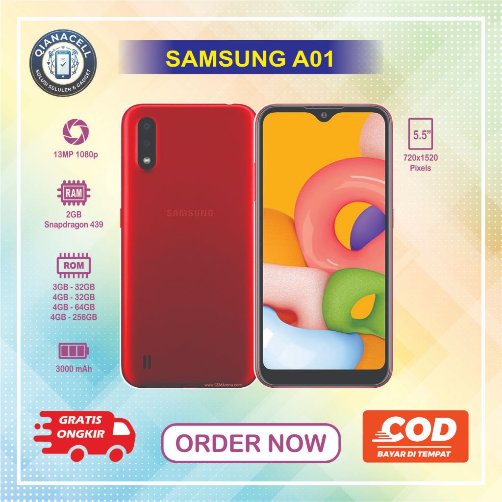HP Samsung Galaxy  A01 Second RAM 2/16 4G LTE garansi 1 tahun