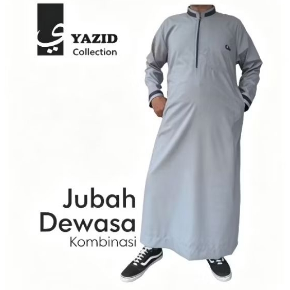 Jubah Pria Kombinasi Katun Premium Yazid Bantul