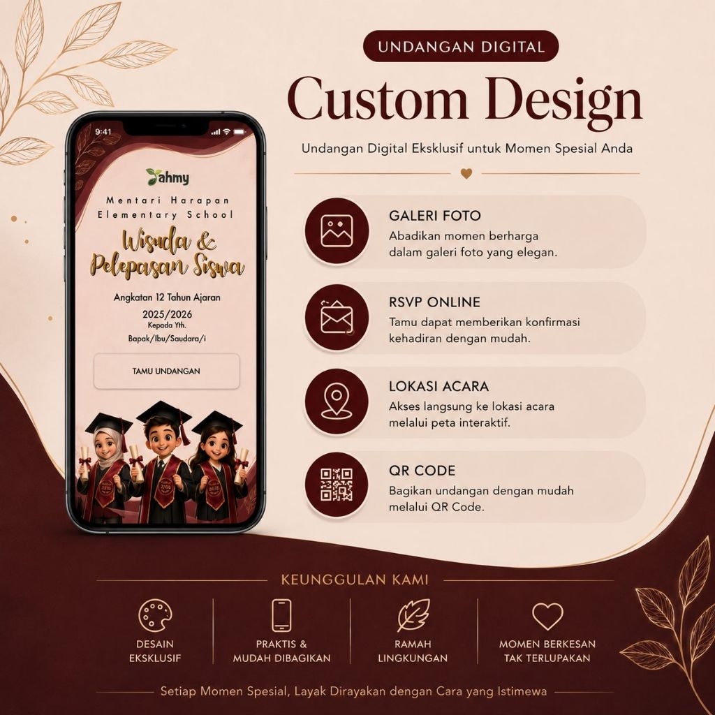 Custom Undangan Digital | Wisuda, Birthday, Reuni, Webinar, Family Gathering, Khitanan, Aqiqah