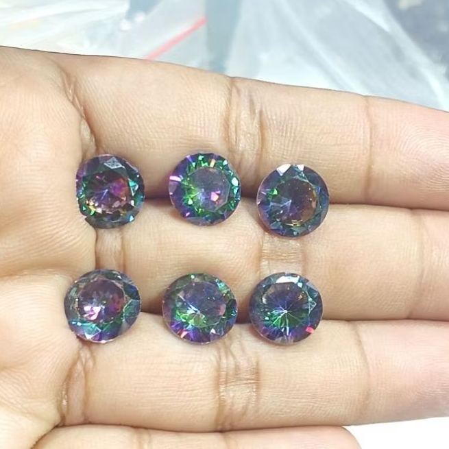 Batu Permata AD Mystic Topaz Round Cut Bulat Cutting