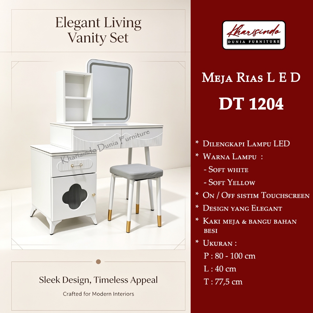 Meja Rias / Meja Hias - DT 1204 -  DT 076 / Dilengkapi dengan lampu LED