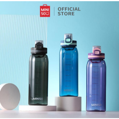 MINISO Botol Air Minum Plastik 900mL Besar Olahraga Bottle Anti Bocor Sport Bottle