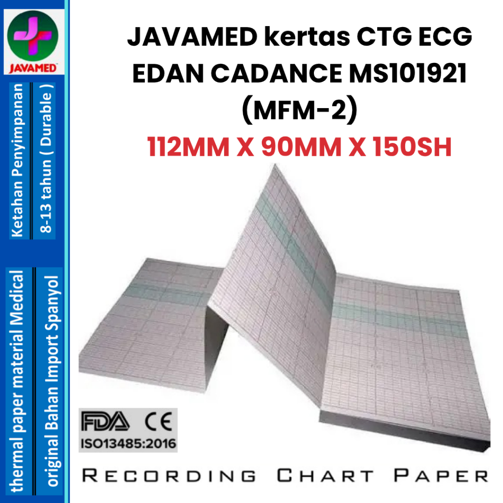 Kertas ekg CTG 112mm x 90mm x 150 / kertas ctg cadence / ctg edan / MS1-01921 MFM-bahan kertas impor