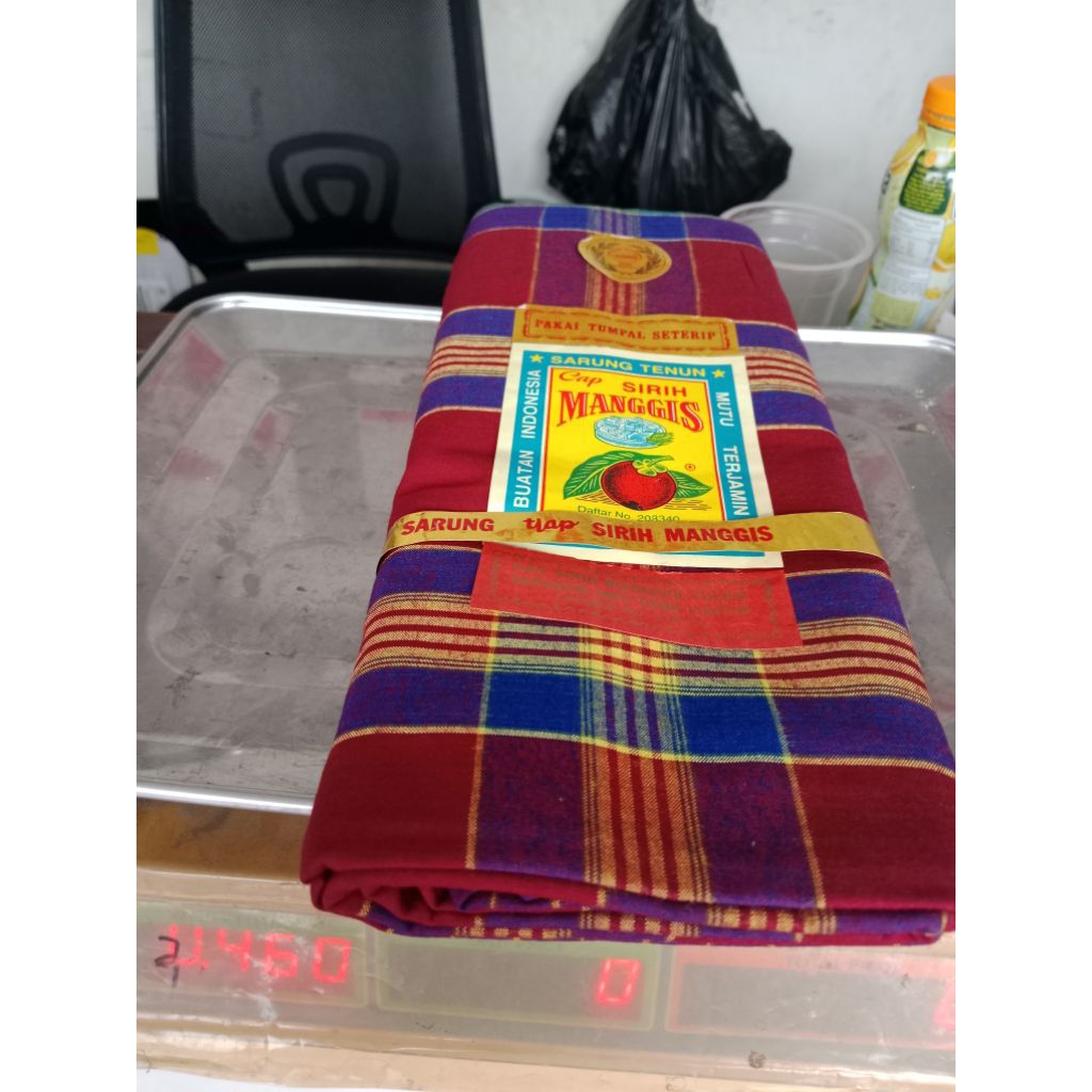 Sarung jadul goyor cap sirih manggis (baru) berbahan stafelfiber/rayon