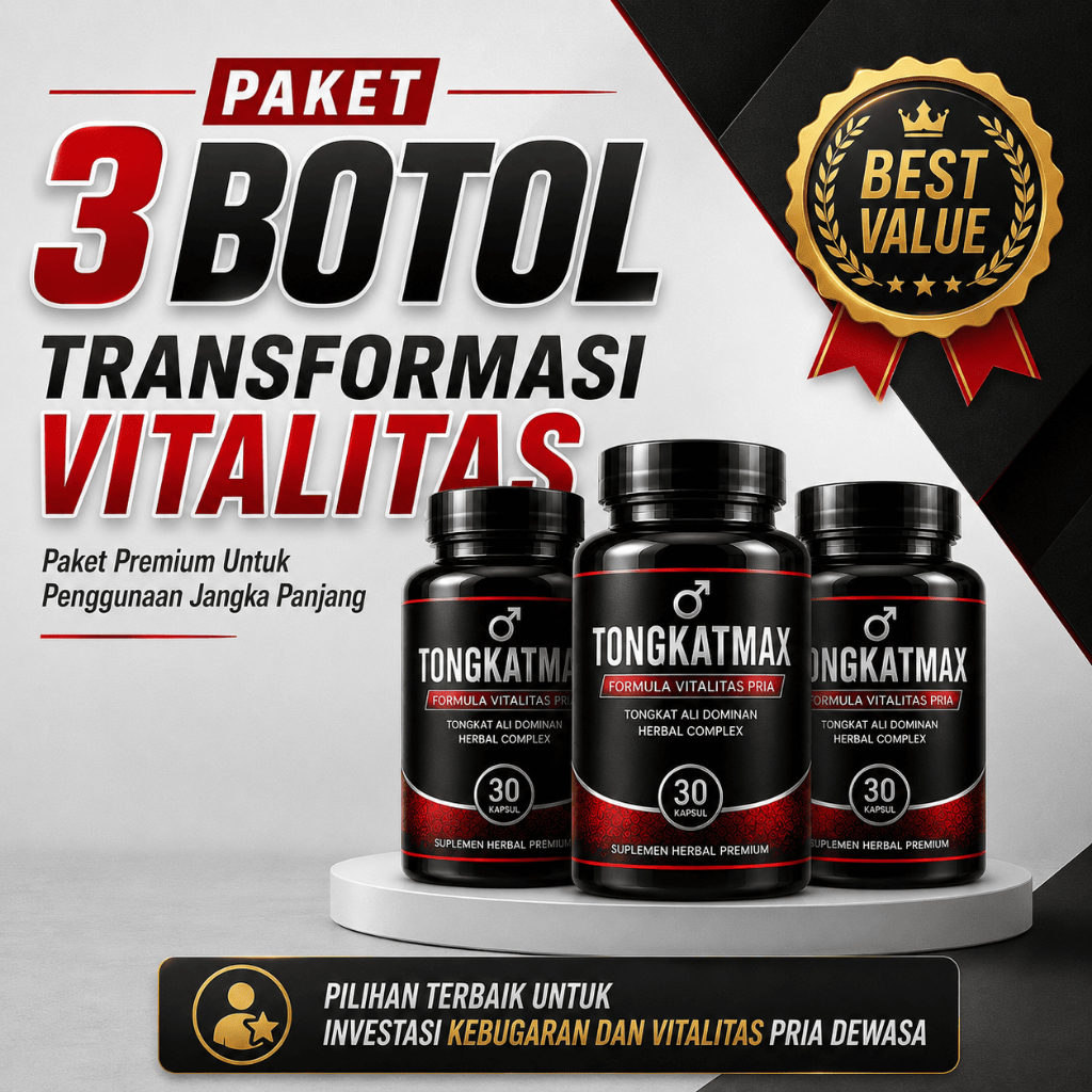 TongkatMax 3 Botol – Suplemen Stamina & Vitalitas Pria Dewasa Original BPOM | Isi 90 Kapsul