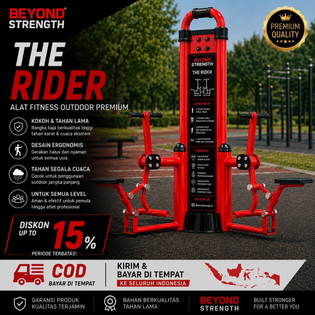 Alat fitness outdoor premium the rider beyond strenght-Alat gym taman outdoor