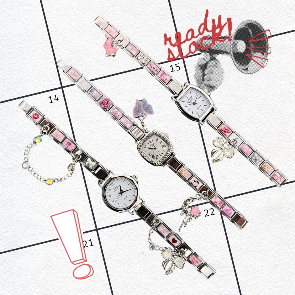 [Ready Stock] Italian charm watch bracelet