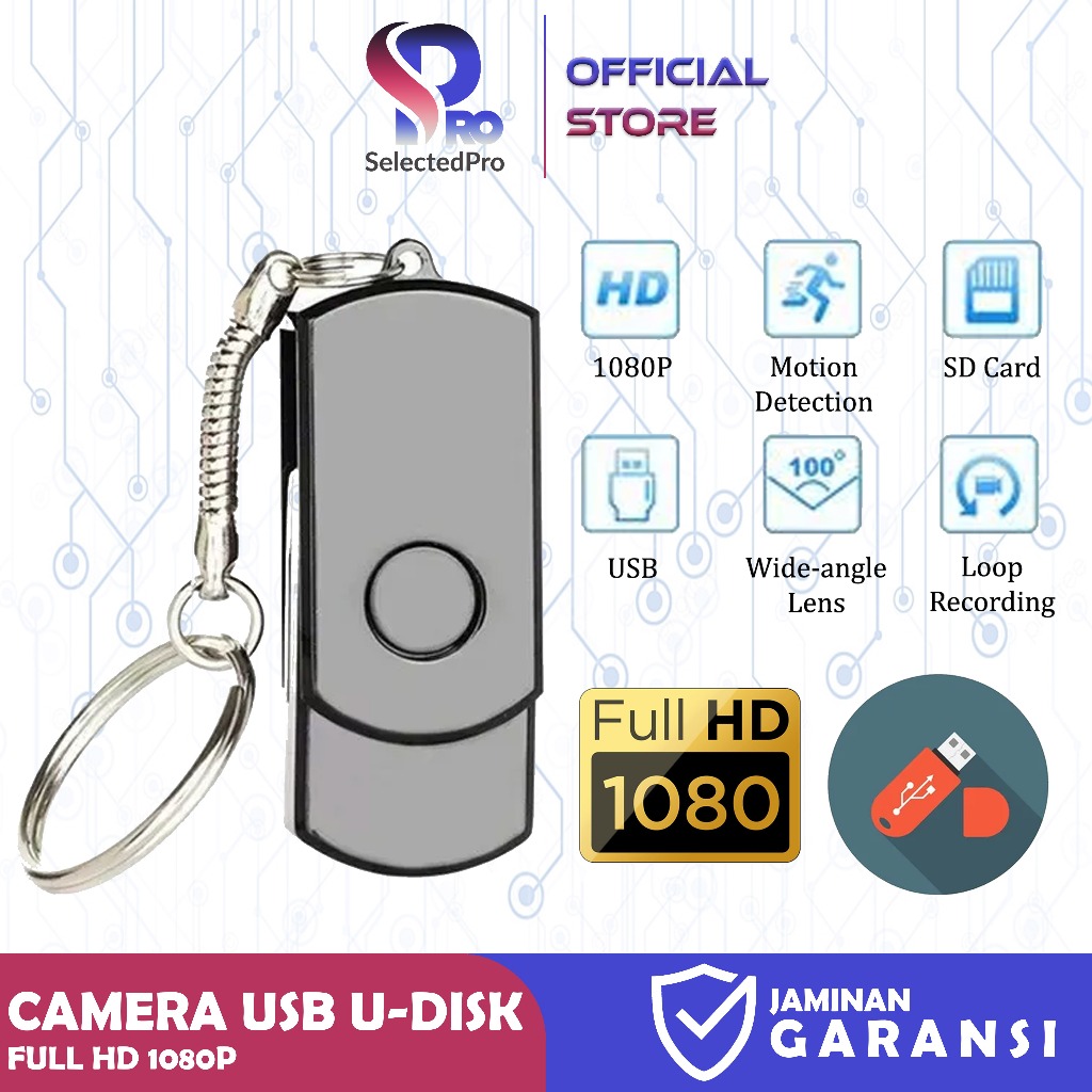 SelectedPro Mini Spy Camera Flash Disk USB U-Disk Hidden DVR Camcorder HD 1080p CCTV Pengintai
