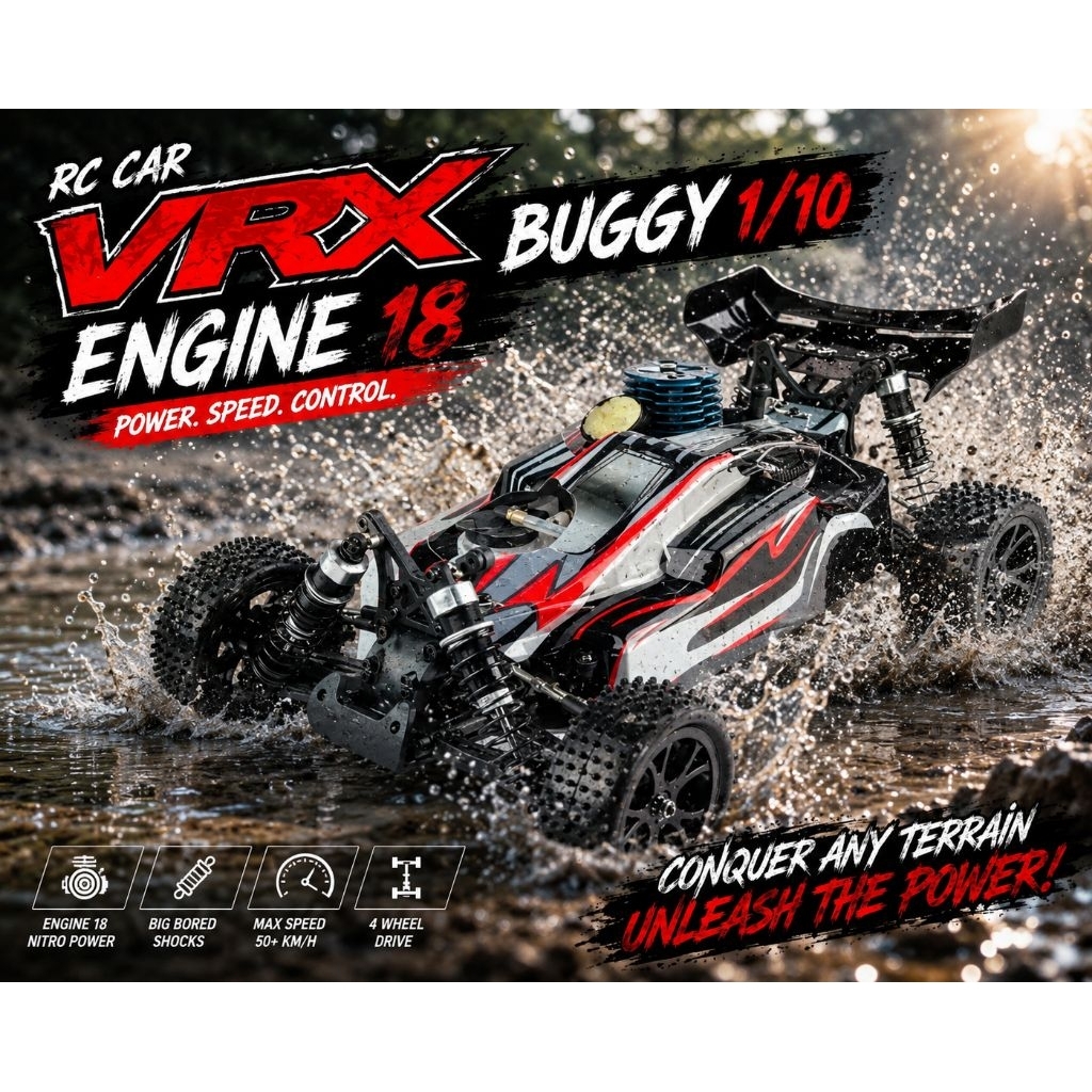 Rc Car Nitro engine VRX Buggy 1/10 2 speed Offroad RTR