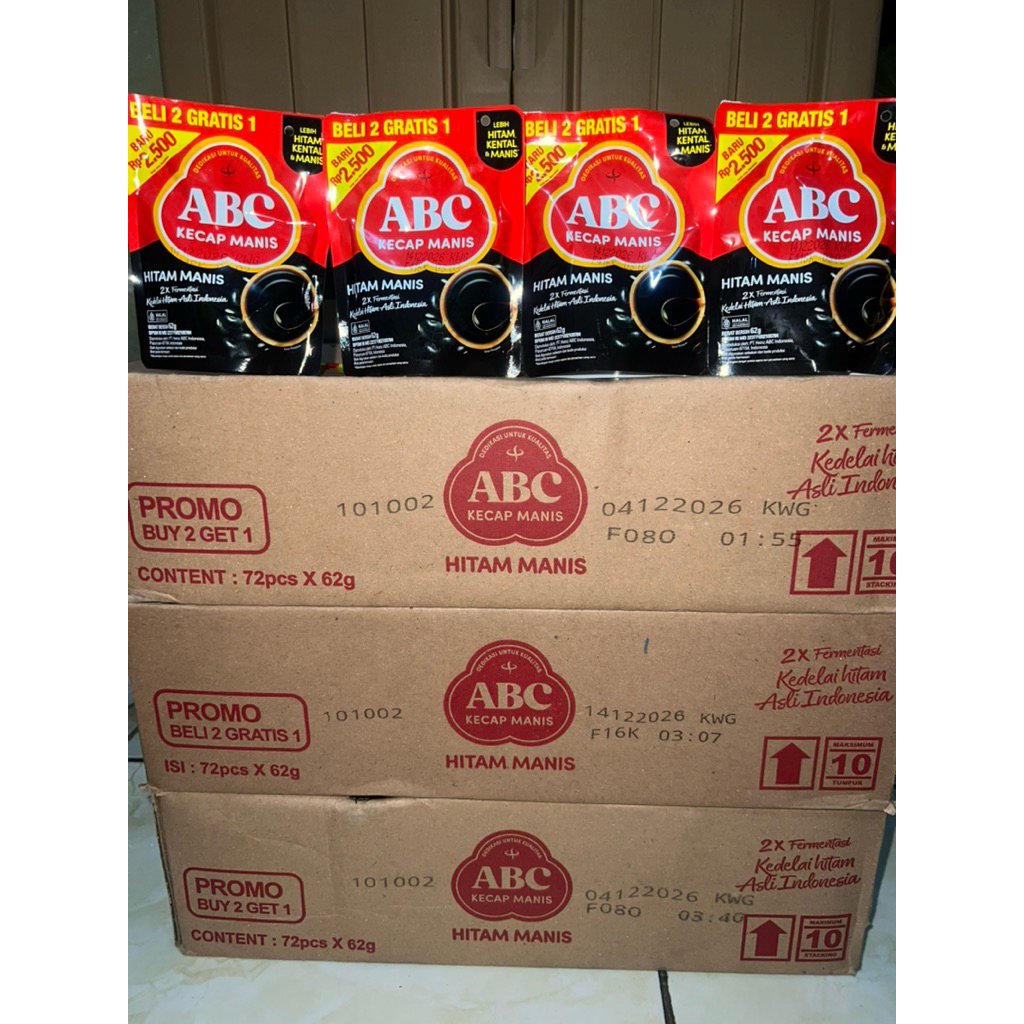 ABC kecap hitam manis 62g 1 karton isi 72pc
