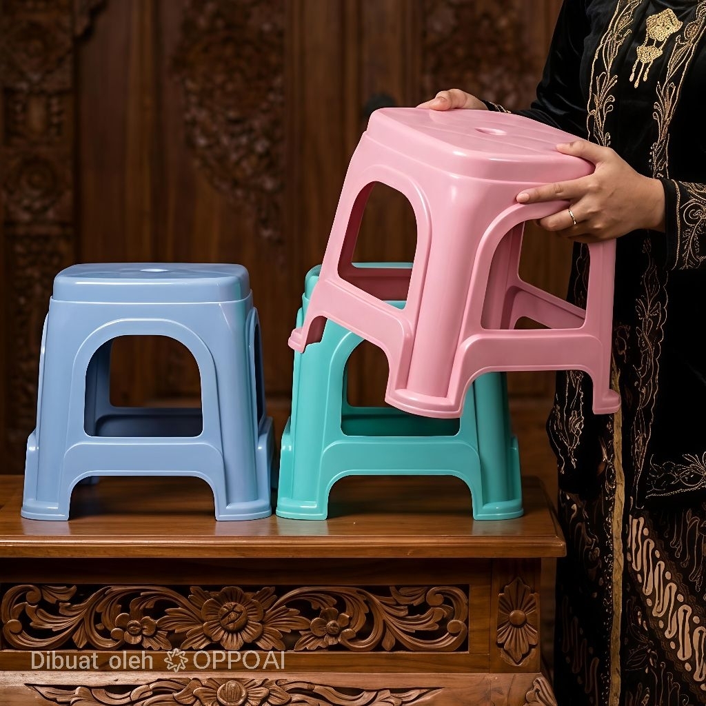 Kursi Plastik Serbaguna Dewasa Tebal Kuat – Bangku Duduk Kamar Mandi / Dapur / Wudhu (Tinggi 27 cm) 