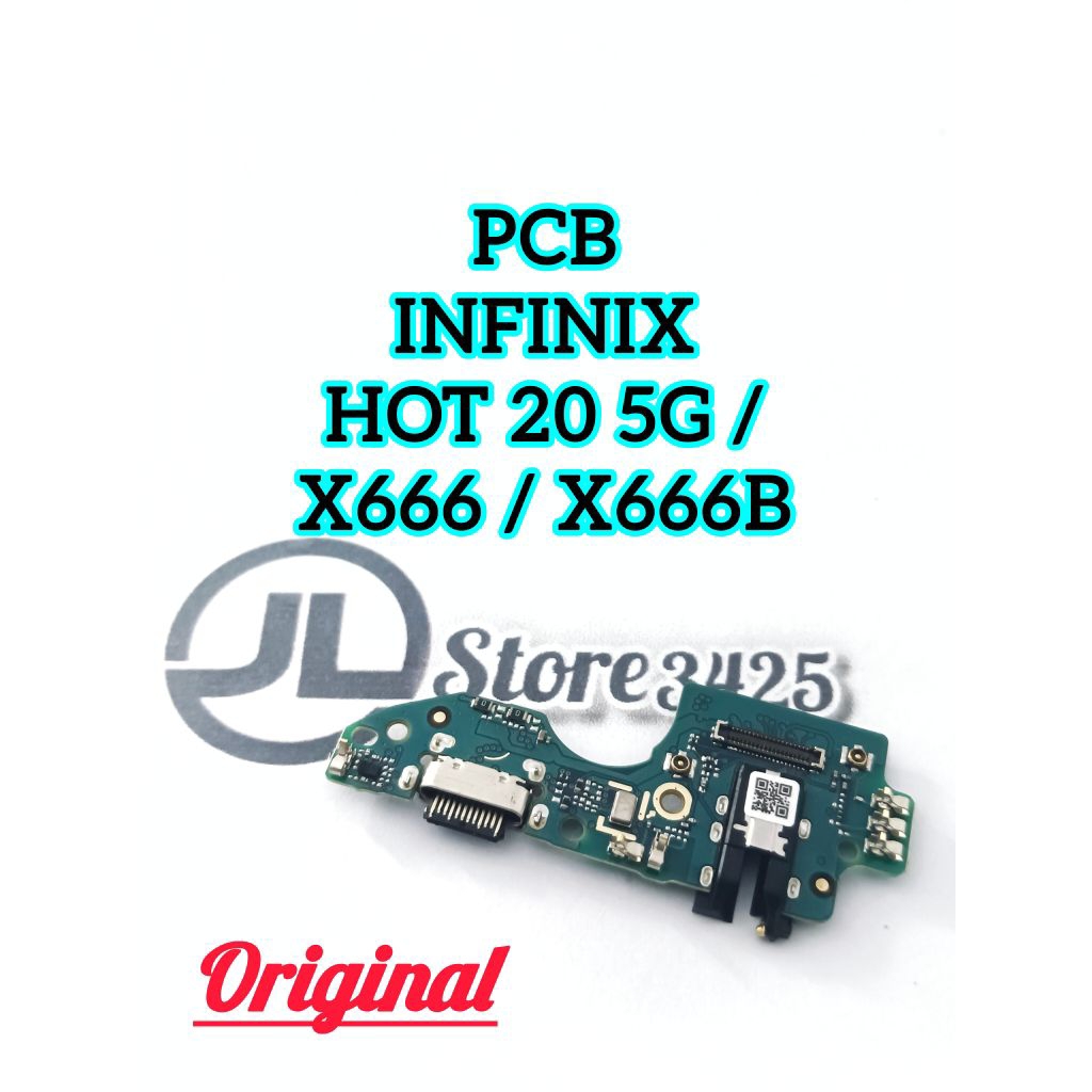 CONNECTOR CHARGER INFINIX HOT 20 5G / X666 / X666B ORI + IC PAPAN KONEKTOR CAS PCB BOARD INFINIX HOT