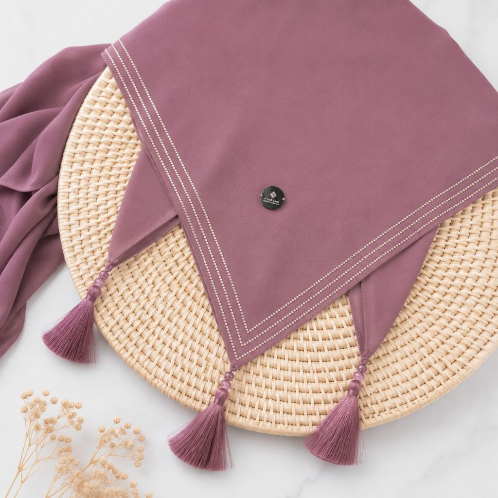 Khimar ZAYNA Zipper Segiempat Tassel Instan Premium Set Cadar