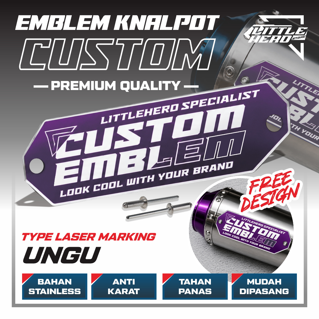 Emblem Knalpot Ungu Custom