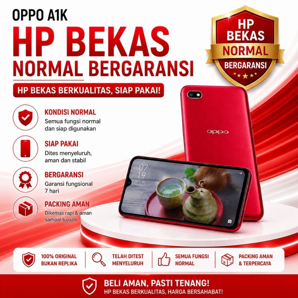 oppo a1k second hp cas ex resmi bekas memori 32gb android 9 6inch garansi