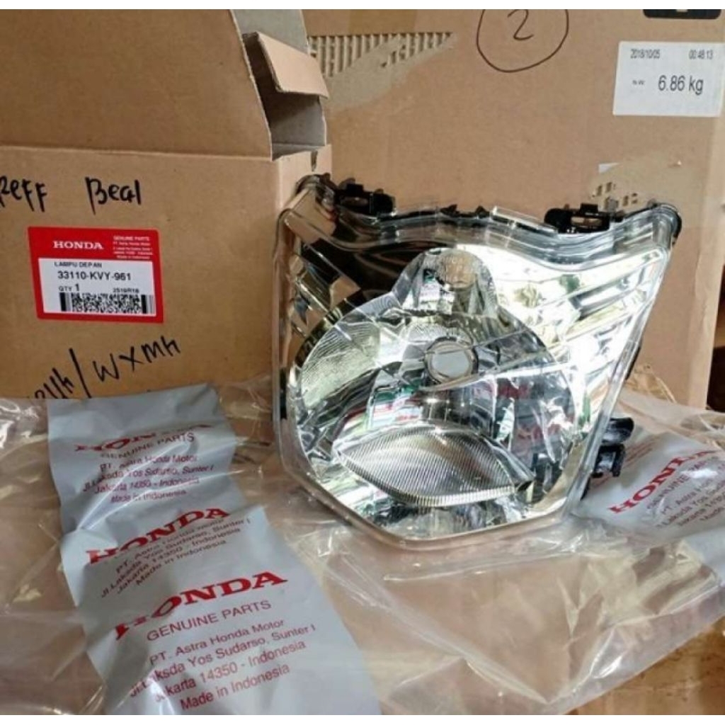 33110-KVY-961 HGP AHM 100% ORIGINAL REFLEKTOR LAMPU DEPAN BEAT KARBU ORI AHM 33110KVY961 AHM