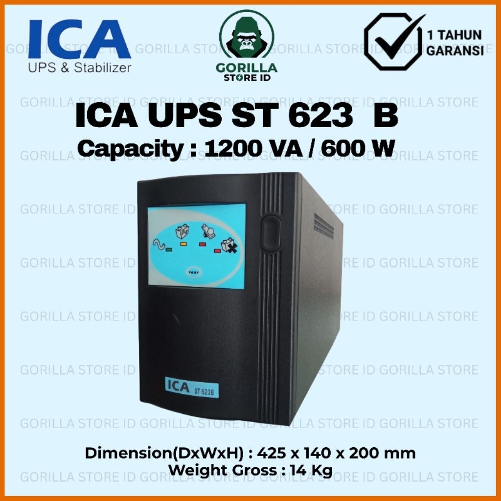 UPS ICA ST623B Capacity 1200VA 600W