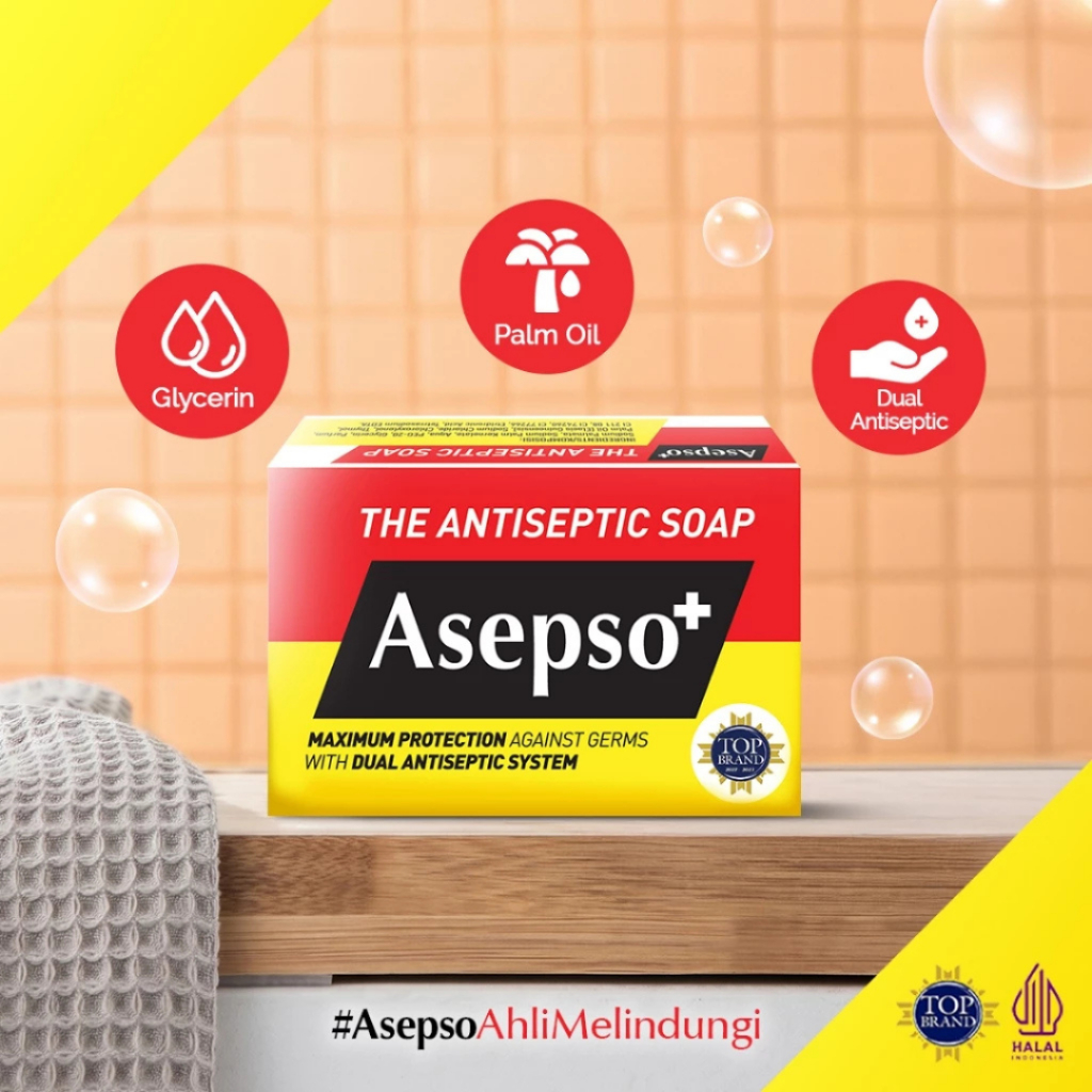 Sabun Mandi Asepso Plus 80g - Perlindungan Kuman Gatal Eksim Panu Biang Keringat