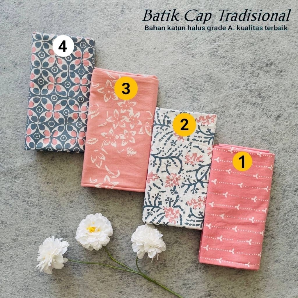 Kain BATIK CAP HANDMADE WARNA UNGU SOFT PASTEL KAIN HALUS PEKALONGAN ORIGINAL KAKEKO BATIK
