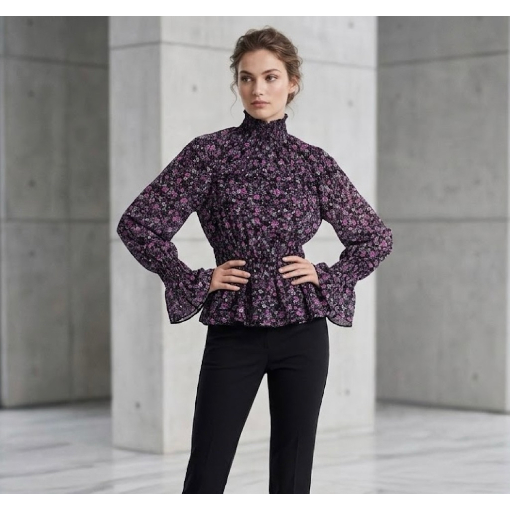 Blouse Floral Korean Style