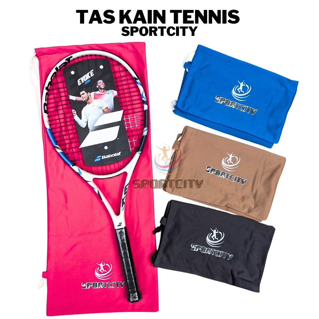Tas Kain Serut Raket Tenis SPORTCITY Tas Tenis Serut Bahan Kain Tebal