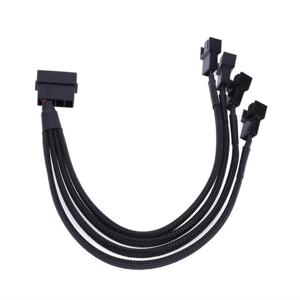 Adapter Molex 4 pin to Quad fan power konektor 3 pin 4 Pin 12V sleeve