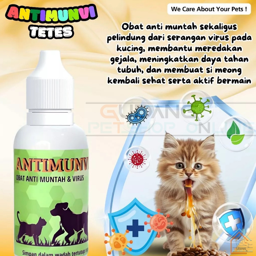 Antimunvi Anti Muntah Kucing Anjing / anti virus kucing ANTIMUNVI CAT & DOG / OBAT ANTI MUNTAH UNTUK
