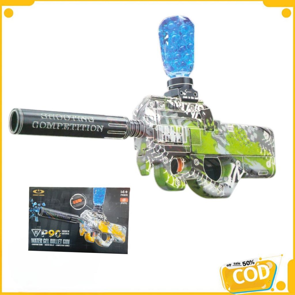 Mainan Anak Cowok Tembak Water Gell Blaster WGB FN P90 Elektrik 3,7VOLT
