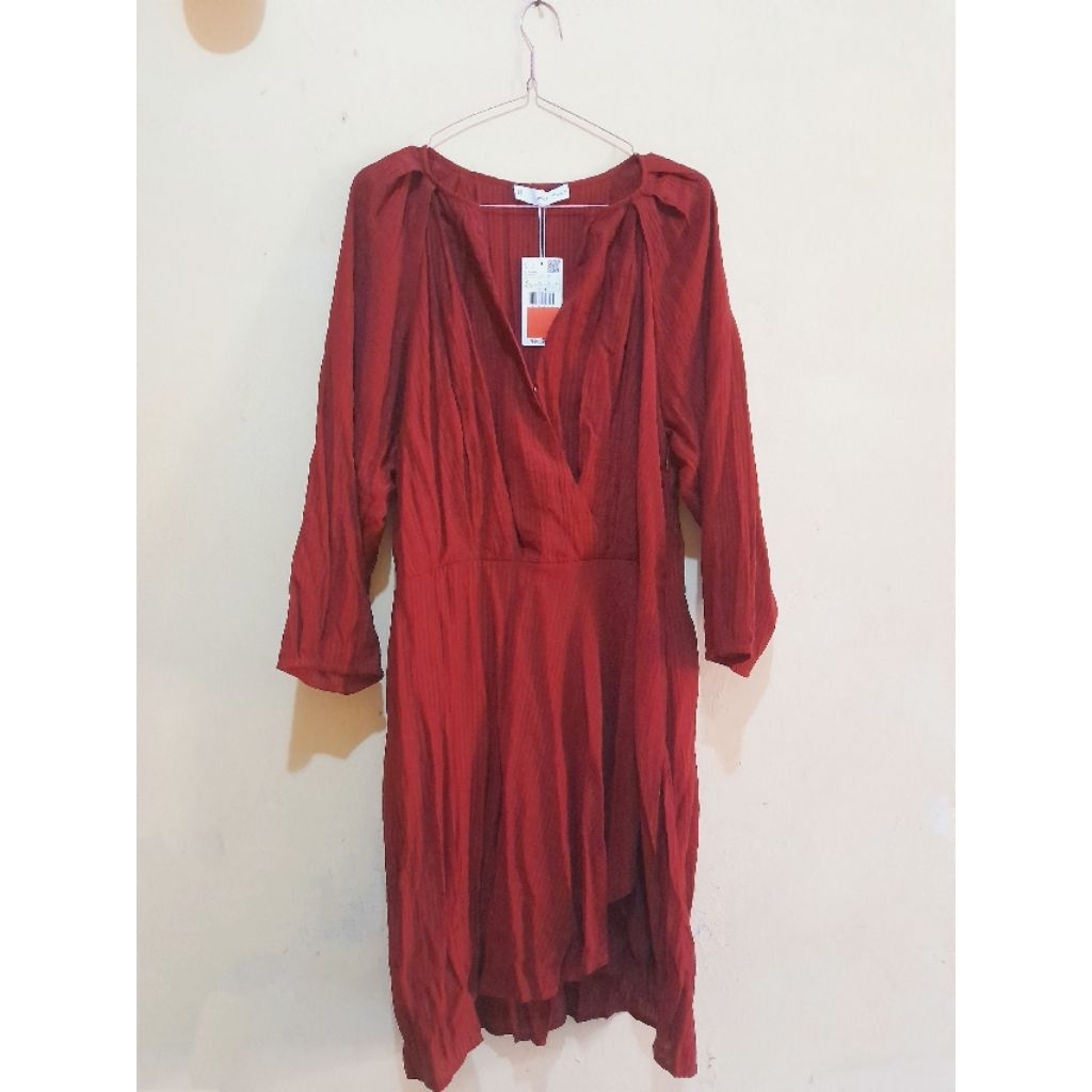 Textured Long Sleeve Dress Mango Original Preloved