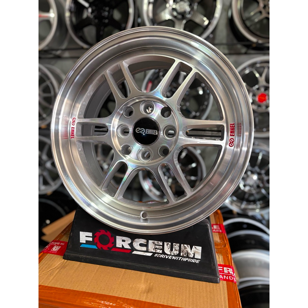 velg mobil enkei rpf r15 full polish pcd 4x100/114 lebar 6,5 kondisi baru
