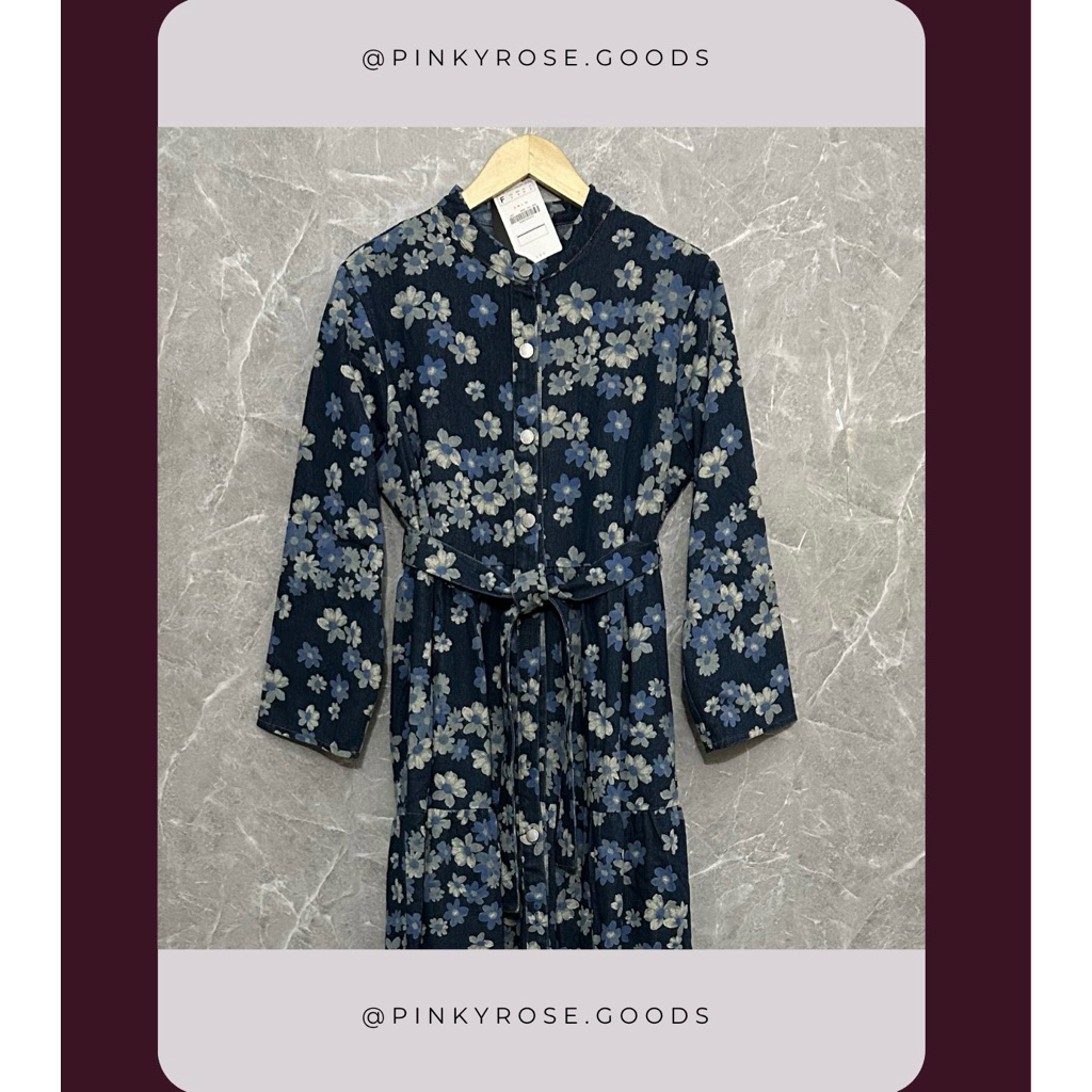 DRESS JEANS FLOWERS LFY PREMIUM FASHION WANITA