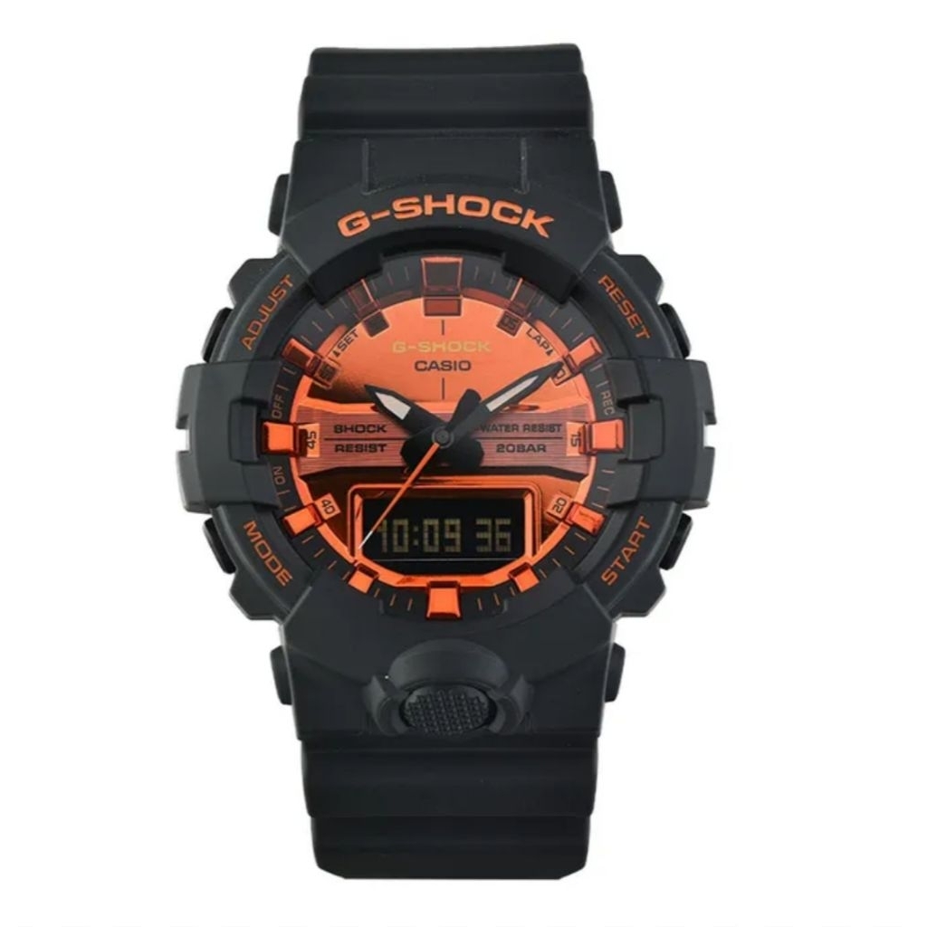 Jam Tangan G-Shock GA-800BR-1ADR Hitam Kombinasi Orange Original