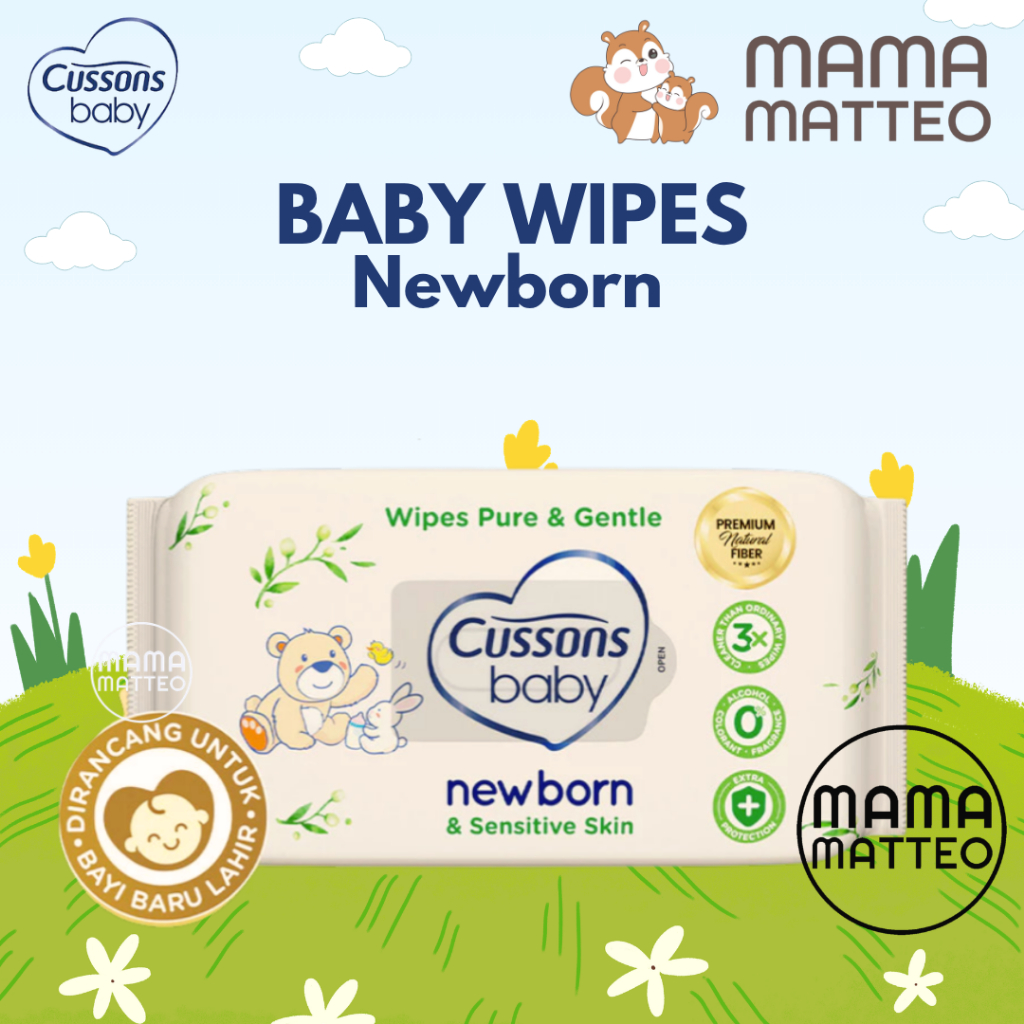 CUSSONS Baby Wipes Pure & Gentle Newborn 45's / Tisu Basah Bayi Anak / Tissue Basah Cusson BANDUNG