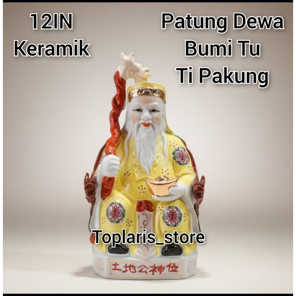 Patung Dewa Bumi Keramik 12in
