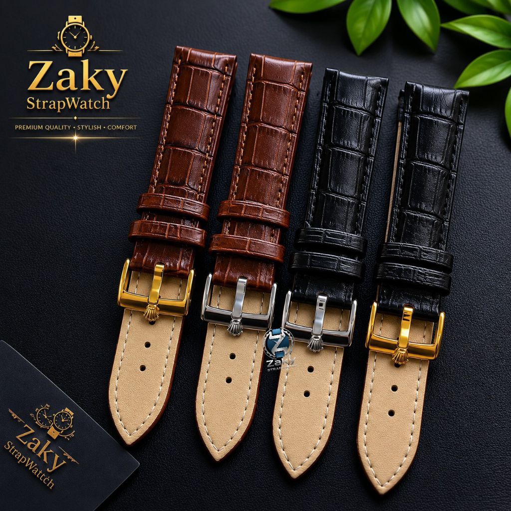 Strap Tali Jam Tangan Rolex,Tali Jam Rolex Kulit Genuine Leather 20MM Original Oem,Free Pen