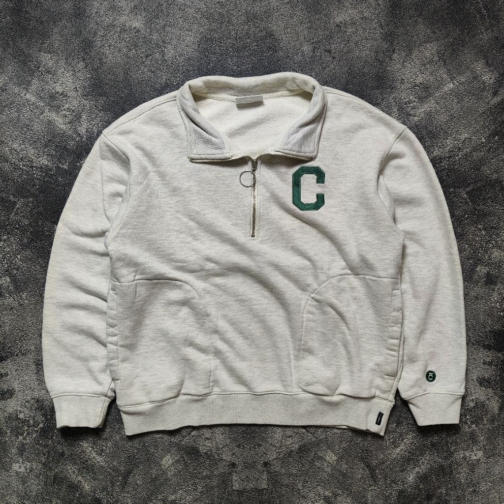 (MBoxy-L) COVERNAT Halfzip Pocket Sweatshirt