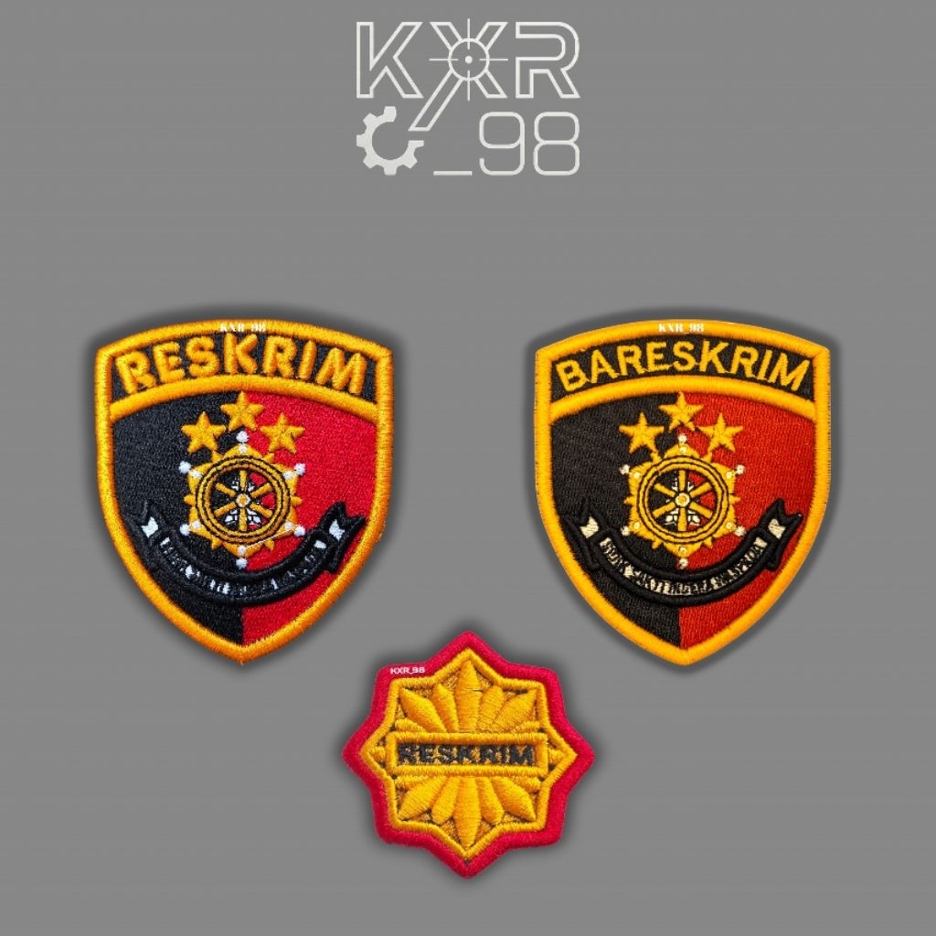 KXR_98 - Bet Bordir Reskrim - Bet Bordir Bareskrim - Roda Reskrim | Atribut Polri Bordir Timbul Prem