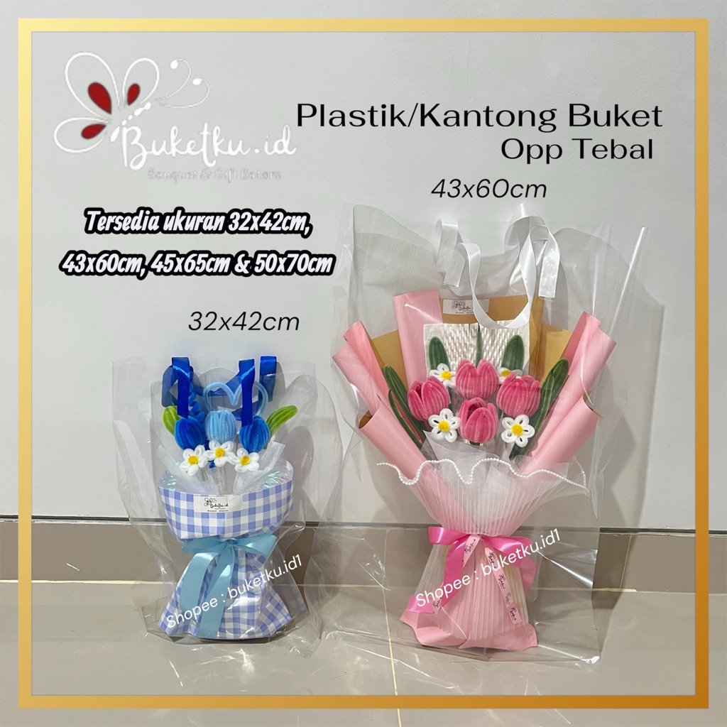 buketku.id1 [READY STOCK | BATAM] Plastic bag untuk buket | Tas buket | Plastik Pp Tebal buket | Kan