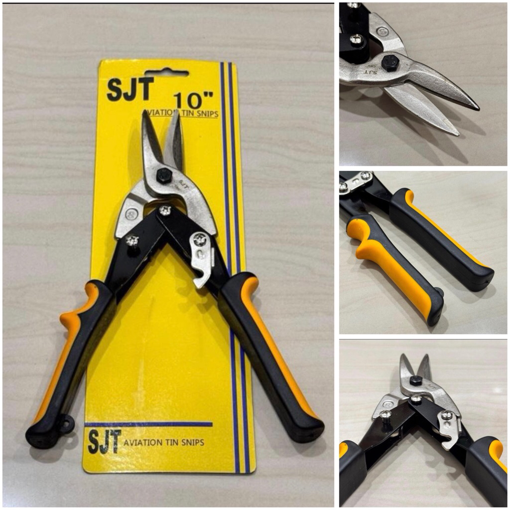 SJT gunting aviation 10” inci ( 25cm ) gunting seng furing baja ringan gipsum MILD STEEL ZINC SCISSO