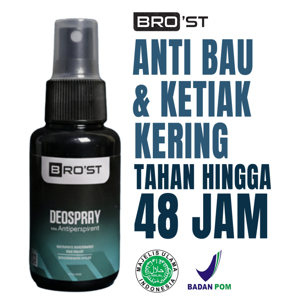 BRO'ST Deodorant Spray Antiperspirant Tosca 60ml - Deodorant Pria - Niacinamide Brightening - Coolin