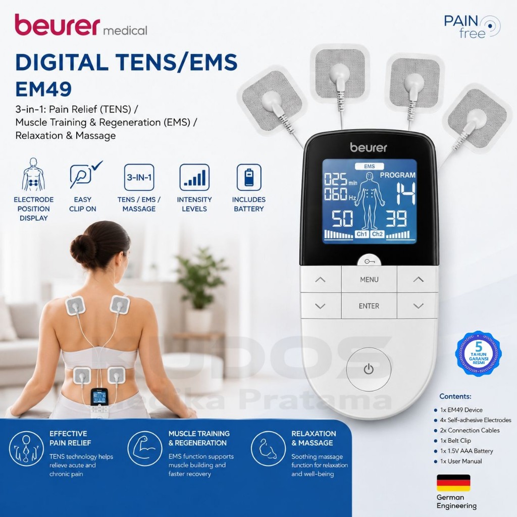 beurer EM-49 - Alat TENS EMS Terapi Stimulator Pijat Elektrik Digital - beurer EM49